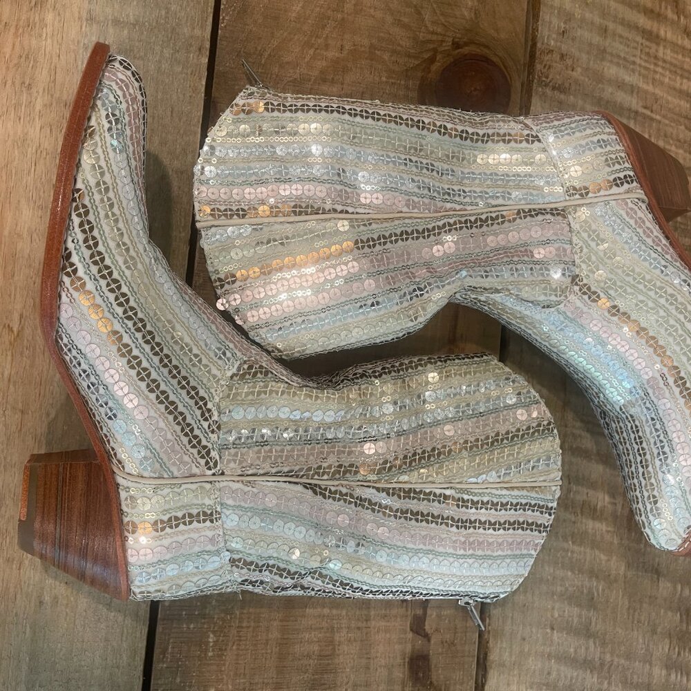 Momo New York Sequin Embroidered Western Boots Luna X Free People NWOB Size 39 - Picture 6 of 10